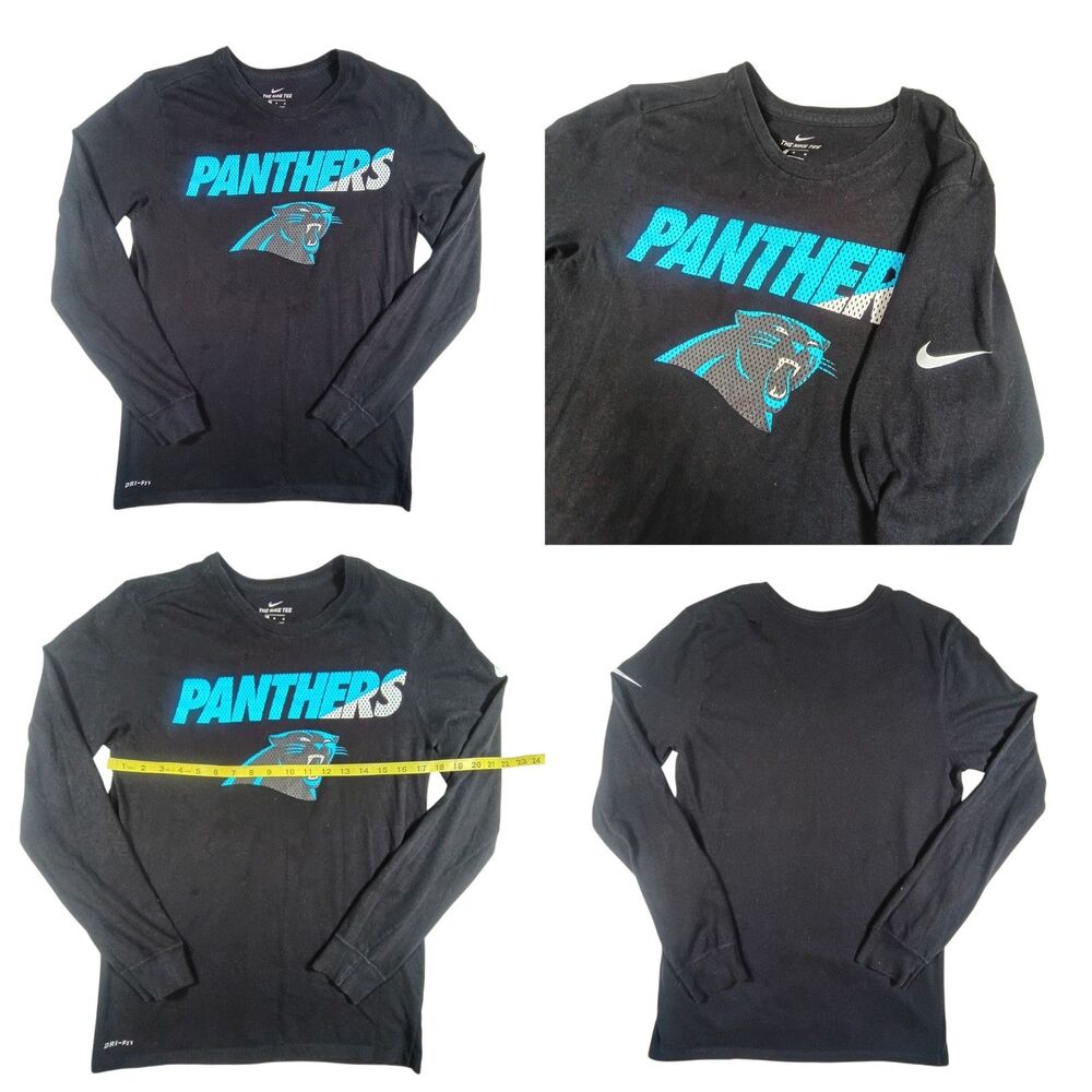 Carolina Panthers Shirt Mens Medium Nike Dri Fit Performance NFL Long Sleeve